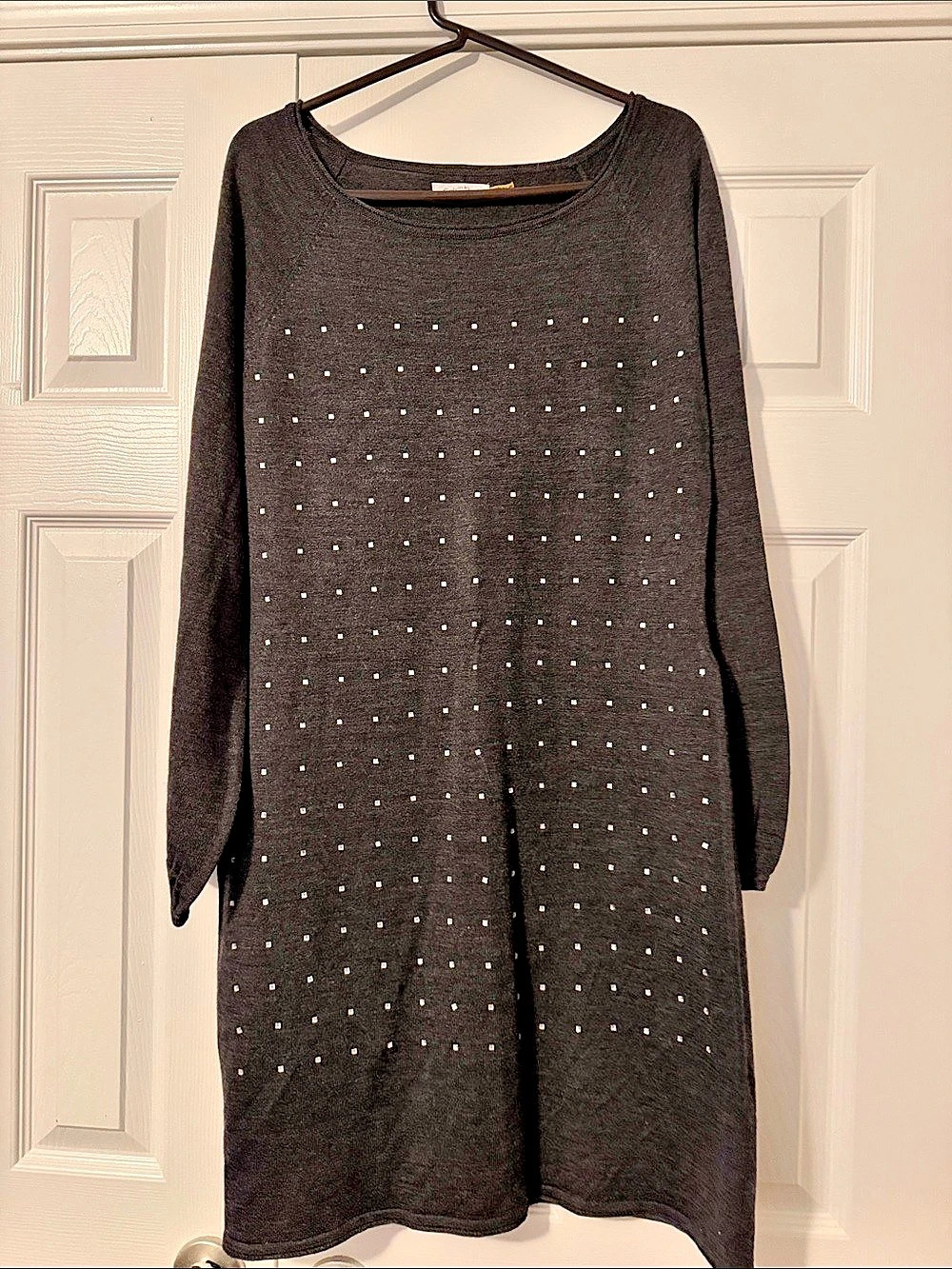 Calvin Klein Studded Mini Dress in Black Size Medium Like New